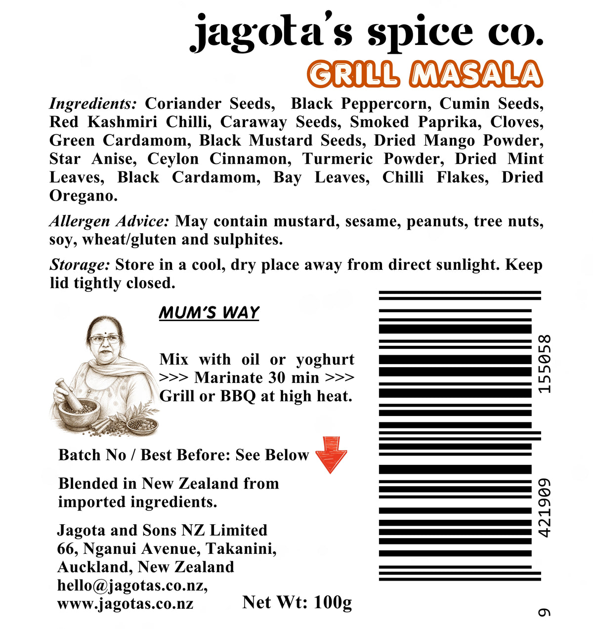 Grill Masala - No Onion No Garlic