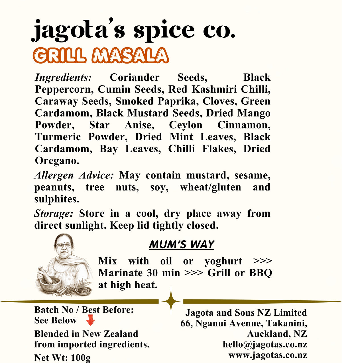Grill Masala - No Onion No Garlic